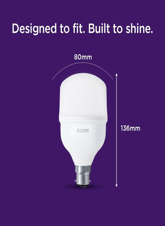إيكو لينك مصباح LED من إيكولينك بقوة 30 واط | قاعدة المصباح: B22، مصباح LED عالي الطاقة للصالات والمنازل | اللون: أبيض كريستالي، عبوة من قطعة واحدة - Image 3